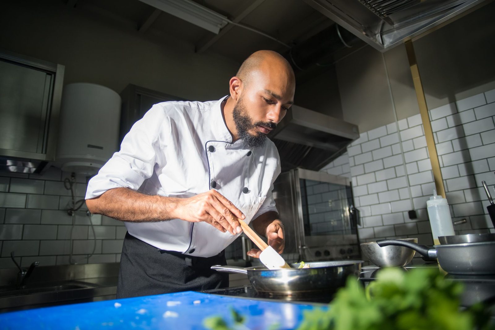 Chef working in a restaurant kitchen